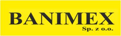 Logo firmy BANIMEX na żółtym tle.