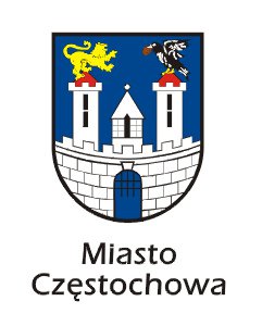 Herb miasta Częstochowa z wizerunkiem wież i herbowymi zwierzętami.