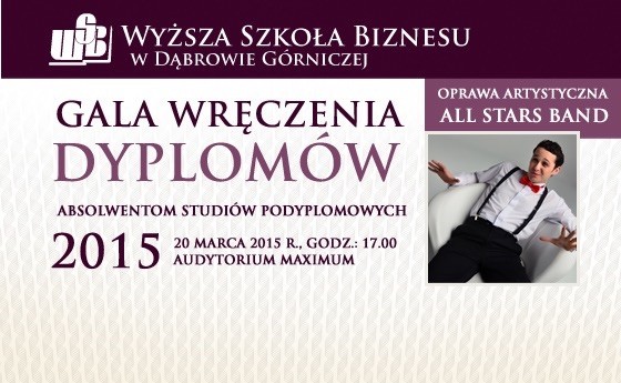 Gala wręczenia dyplomów dla absolwentów studiów podyplomowych w Dąbrowie Górniczej, 20 marca 2015.