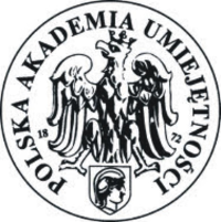 Logo Polskiej Akademii Umiejętności z orłem i inskrypcją.
