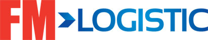 Logo firmy FM Logistic z kolorowymi literami.