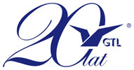 Logo z napisem „20 lat” i symbolem ptaka.