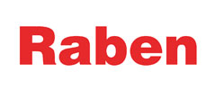 Logo firmy Raben w czerwonym kolorze na białym tle.