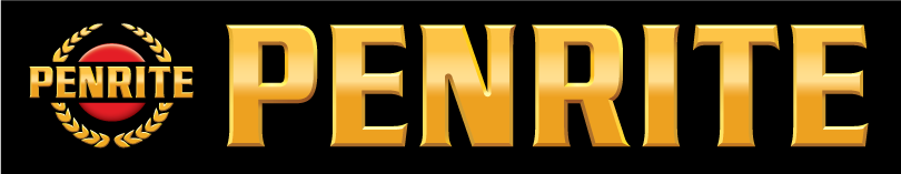Logo marki Penrite z złotymi literami na czarnym tle.