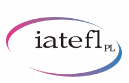 Logo z&nbsp;napisem "iatefl" w&nbsp;kolorze czarnym, otoczone kolorową falą.