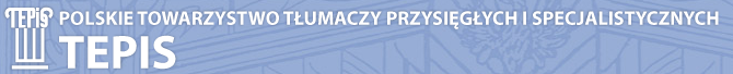 Logo Polskiego Towarzystwa Tłumaczy Przysięgłych i&nbsp;Specjalistycznych (TEPIS).