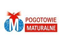 Logo z napisem "Pogotowie Maturalne" i elementami matematycznymi.