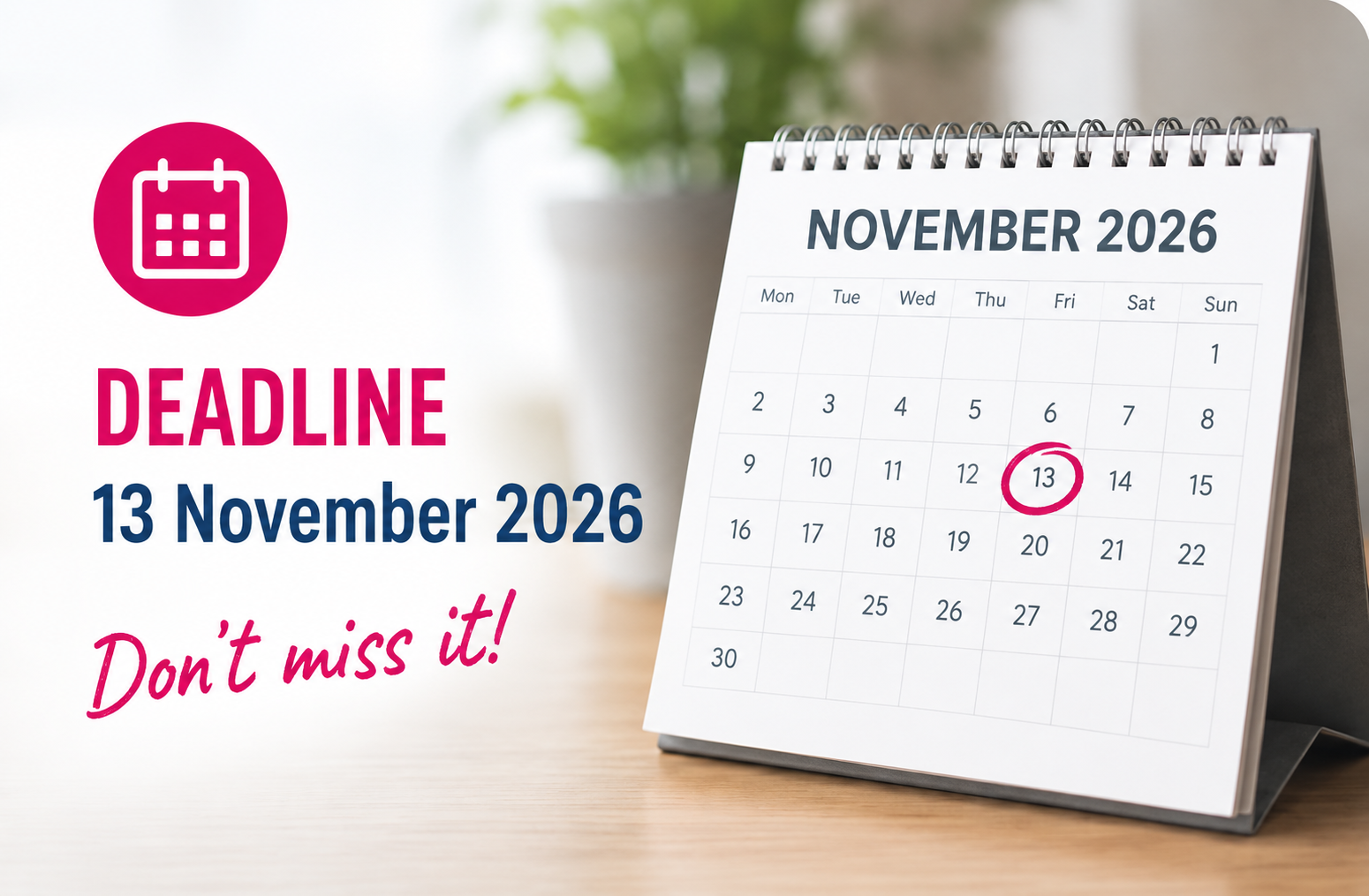 Application deadline