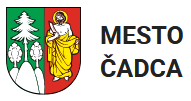Herb miasta Čadca z napisem "MESTO ČADCA".