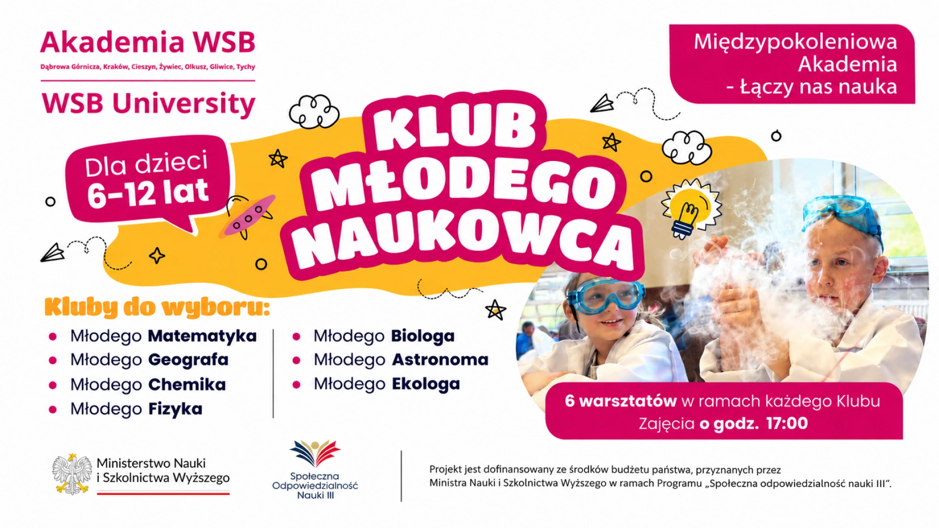 tło: Klub Młodego Naukowca 