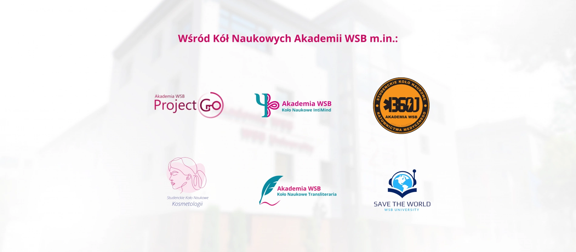 tło: Wśród Kół Naukowych Akademii WSB m.in.: