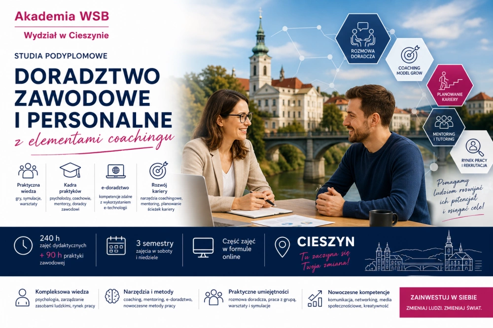 Doradztwo zawodowe i personalne z elementami coachingu - studia kwalifikacyjne | CIESZYN