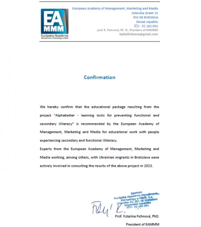 Zdjęcie nr 2 z galerii Testimonials Alphabetter