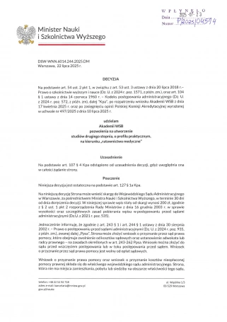 Zdjęcie nr 2 z galerii Collegium Medicum Akademii WSB z kolejnymi sukcesami