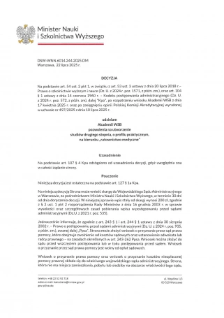 Zdjęcie nr 3 z galerii Collegium Medicum Akademii WSB z kolejnymi sukcesami