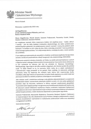 Zdjęcie nr 4 z galerii Inauguracja Roku Akademickiego 2025/2026 - Laudacje 2025 