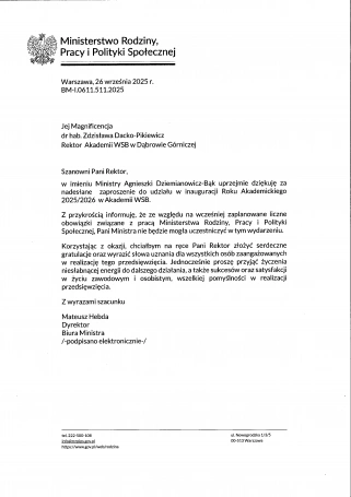 Zdjęcie nr 7 z galerii Inauguracja Roku Akademickiego 2025/2026 - Laudacje 2025 