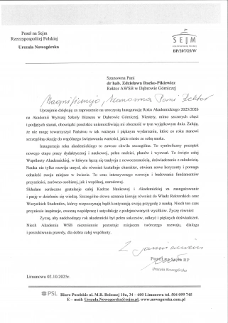 Zdjęcie nr 19 z galerii Inauguracja Roku Akademickiego 2025/2026 - Laudacje 2025 