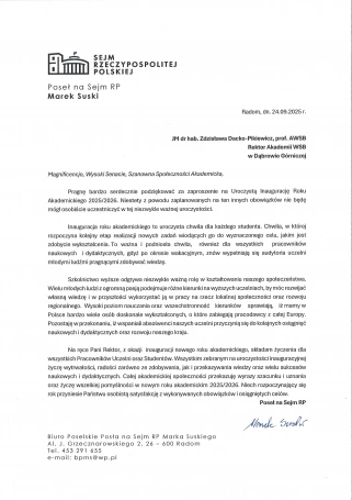 Zdjęcie nr 20 z galerii Inauguracja Roku Akademickiego 2025/2026 - Laudacje 2025 