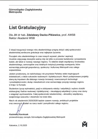 Zdjęcie nr 28 z galerii Inauguracja Roku Akademickiego 2025/2026 - Laudacje 2025 