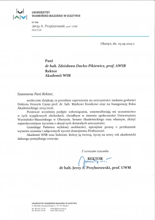 Zdjęcie nr 49 z galerii Inauguracja Roku Akademickiego 2025/2026 - Laudacje 2025 