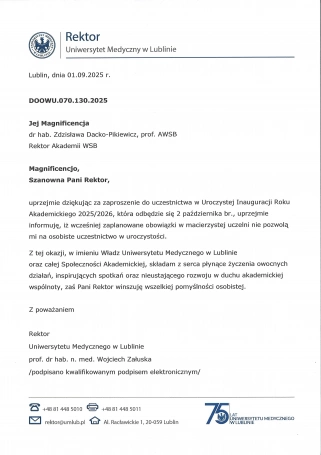 Zdjęcie nr 53 z galerii Inauguracja Roku Akademickiego 2025/2026 - Laudacje 2025 