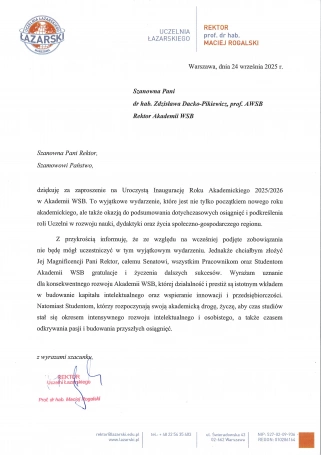 Zdjęcie nr 62 z galerii Inauguracja Roku Akademickiego 2025/2026 - Laudacje 2025 