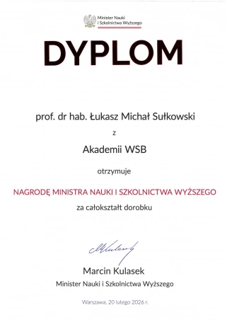 Zdjęcie nr 3 z galerii Prof. Łukasz Sułkowski Honored with the Minister&rsquo;s Award for Lifetime Scientific Achievement 