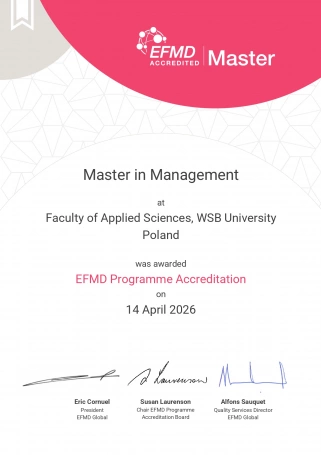 Zdjęcie nr 1 z galerii Prestigious EFMD Accreditation for the Master&rsquo;s Programme in Management