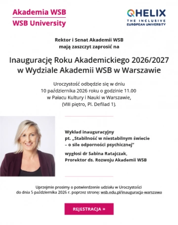 Zdjęcie nr 1 z galerii Inauguracja Roku Akademickiego 2026/27 na warszawskim wydziale Akademii WSB. Zaproszenie i rejestracja 