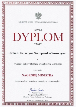 Zdjęcie nr 9 z galerii Nagrody Ministra Nauki i Szkolnictwa Wyższego dla wykładowców WSB w Dąbrowie Górniczej
