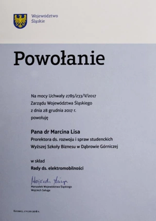 Zdjęcie nr 10 z galerii Dr Marcin Lis powołany do Rady ds. Elektromobilności Województwa Śląskiego