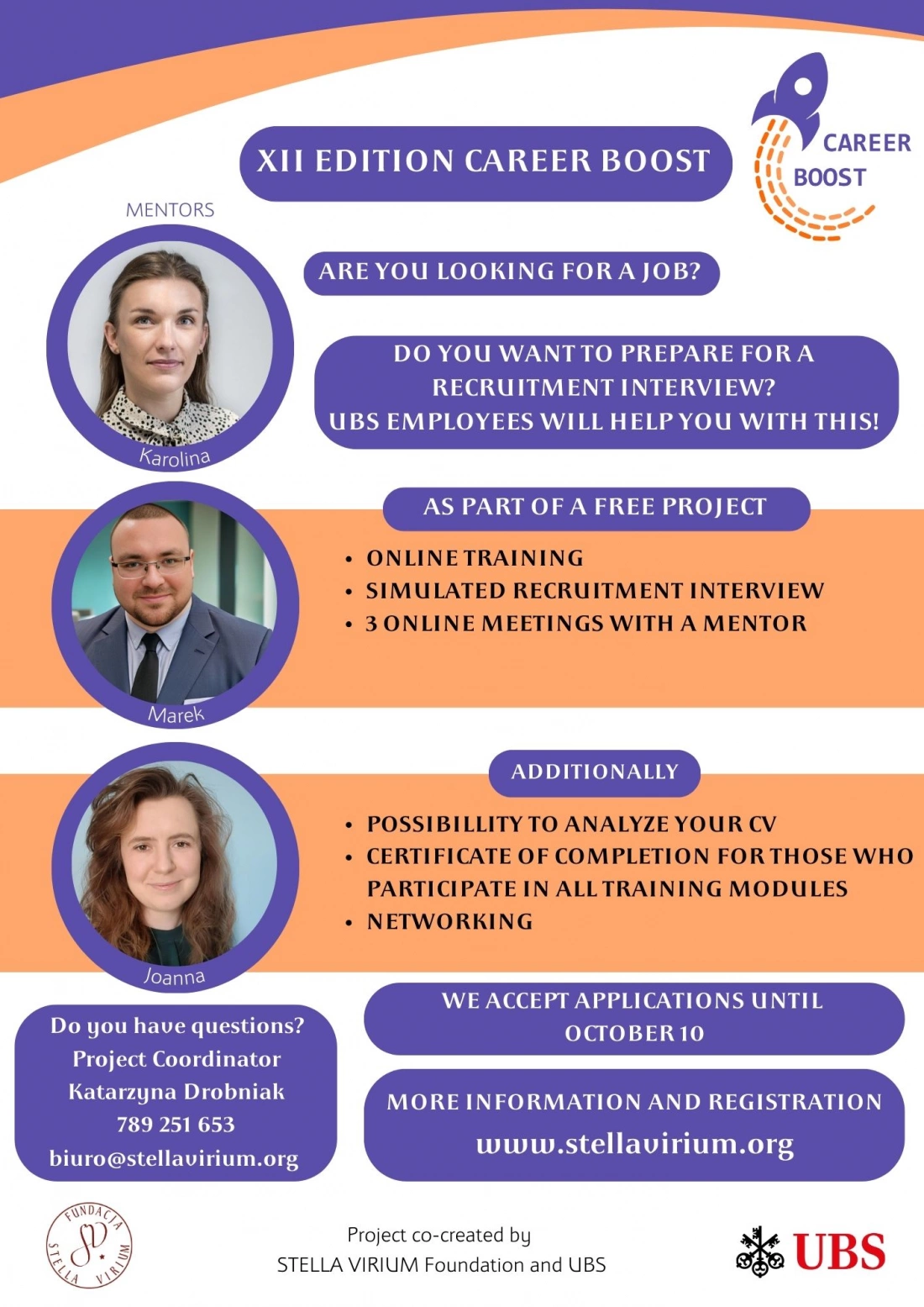 Free project for job seekers Career Boost XII