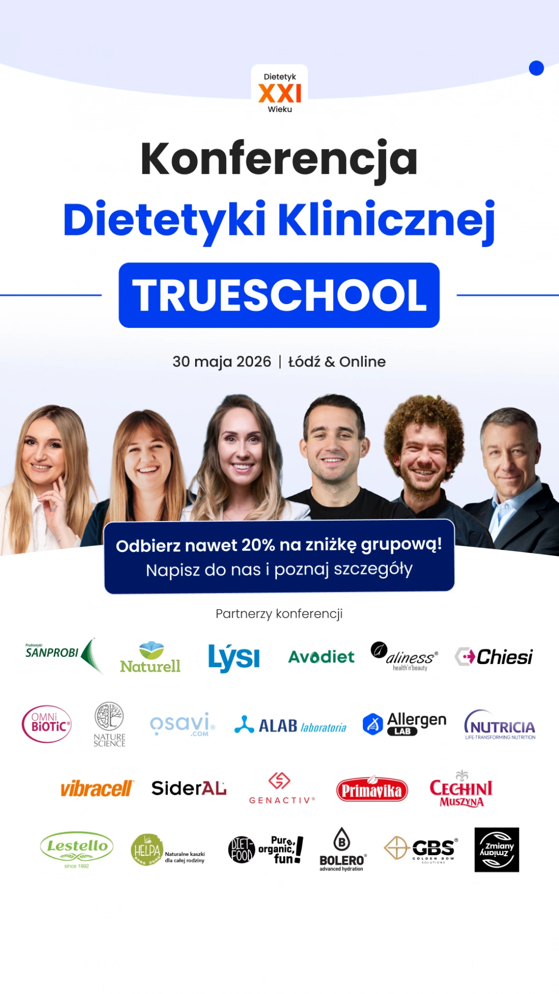 30 maja 2026 r. odbędzie się Konferencja Dietetyki Klinicznej 2026: TRUESCHOOL 