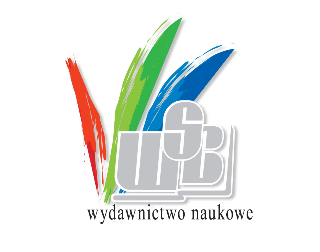 Logo wydawnictwa naukowego z kolorowymi pędzlami.