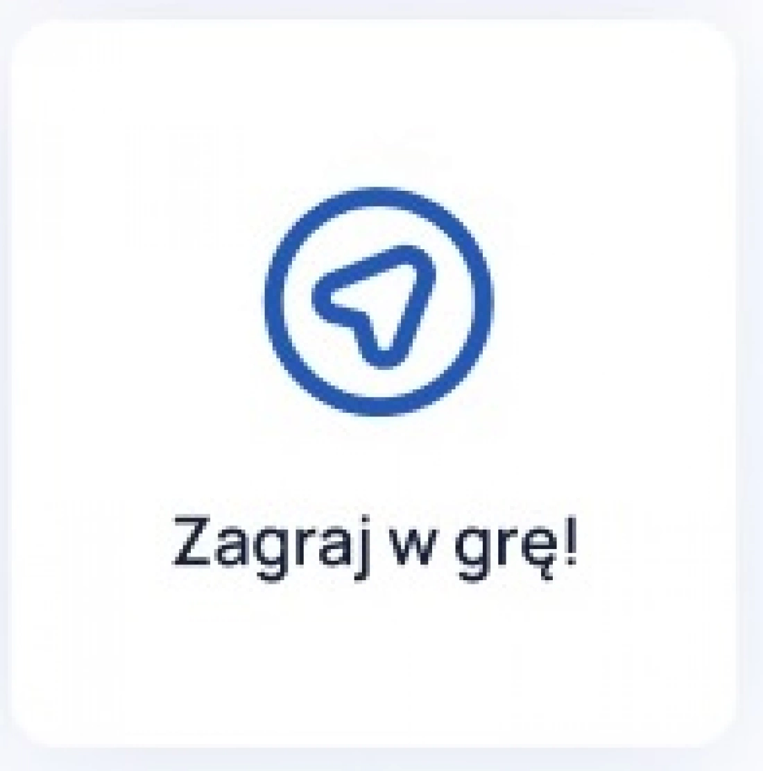 Przycisk z napisem "Zagraj w grę!" w niebieskim okręgu.