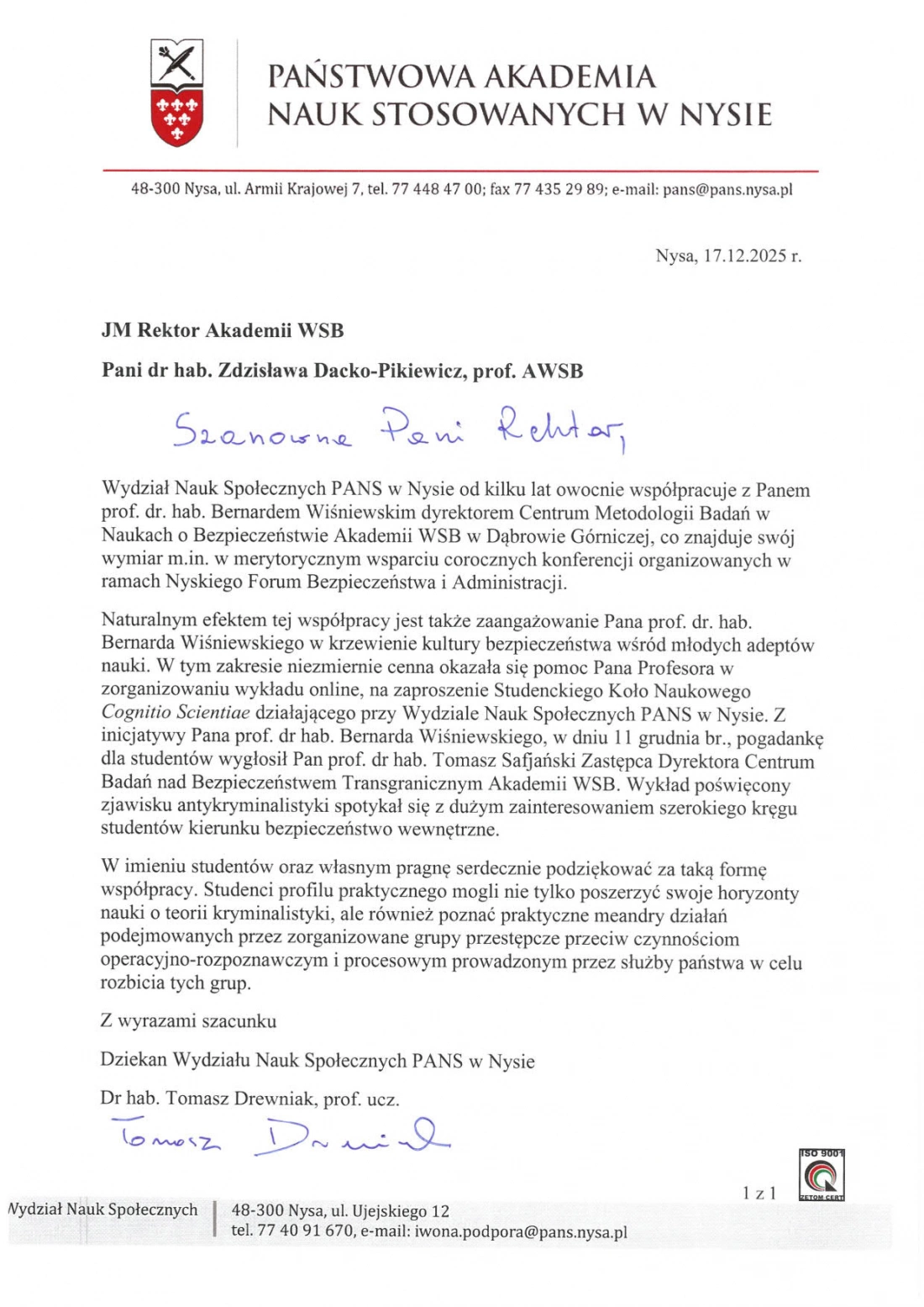 Państwowa Akademia Nysa 12.2025