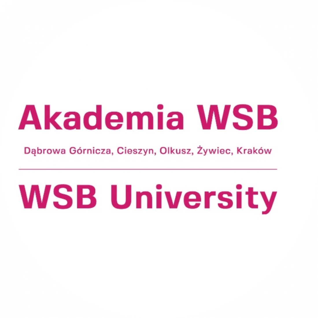 Logo Akademii WSB z nazwą uczelni oraz lokalizacjami.