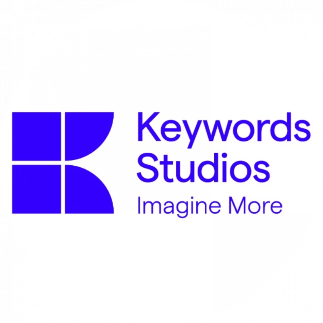 Logo firmy Keywords Studios z hasłem "Imagine More".