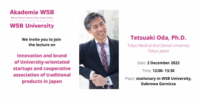 ilustracja aktualności: Invitation to a lecture with Tetsuaki Oda, Ph.D.