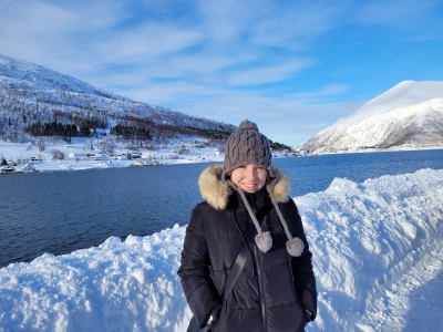 ilustracja aktualności: Karolina Sygulska with a visit to the Arctic University of Norway