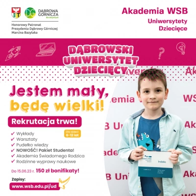 ilustracja aktualności: Jestem mały, będę WIELKI! Rekrutacja na nowy rok akademicki 23/24 TRWA