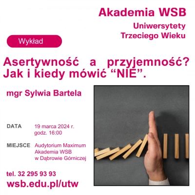 ilustracja aktualności: Asertywność a przyjemność? Kiedy m&oacute;wić NIE!