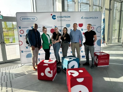 ilustracja aktualności: Wizyta studyjna Międzynarodowego Interdyscyplinarnego Koła Naukowego AWSB Gold w  Małopolskim Centrum Nauki COGITEON