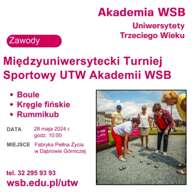 ilustracja aktualności: I Międzyuniwersytecki Turniej Sportowy UTW Akademii WSB - ROZEGRANY !