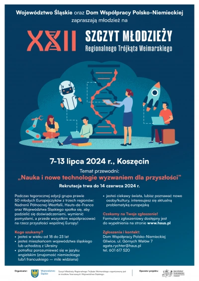 ilustracja aktualności: WOJEWÓDZTWO ŚLĄSKIE ZAPRASZA DO UDZIAŁU  W XXII SZCZYCIE MŁODZIEŻY REGIONALNEGO TRÓJKĄTA WEIMARSKIEGO