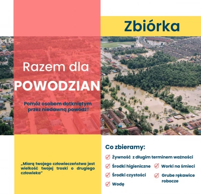 ilustracja aktualności: ZBI&Oacute;RKA DLA POWODZIAN