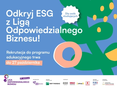 ilustracja aktualności: Liga Odpowiedzialnego Biznesu otwiera drzwi do kariery w ESG. Rusza nabór do 21. edycji programu dla studentów i studentek