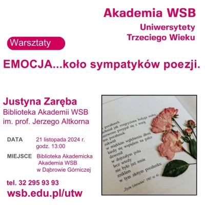 ilustracja aktualności: EMOCJA -Koło sympatyk&oacute;w poezji