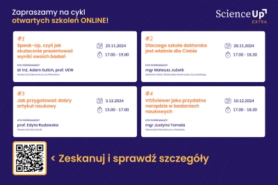 ilustracja aktualności: Bezpłatne i otwarte szkolenia online dla studentów z ambicjami naukowymi – Science-Up: Extra